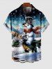 Tenue Trapèze Ombrée Imprimé Dragon et Flocon de Neige de Noël Grande Taille pour Couples - Multi-A 