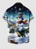 Tenue Trapèze Ombrée Imprimé Dragon et Flocon de Neige de Noël Grande Taille pour Couples - Multi-A 