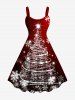 Christmas Tree Snowflake Ombre Galaxy Print Plus Size Matching Outfit For Couples -  