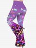 Plus Size Glitter Sparkling Christmas Sequins Stars Print Flare Pants -  
