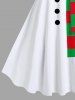 Plus Size Christmas Snowman Striped Scarf Print Tank Dress -  