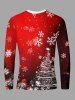 Plus Size Christmas Tree Snowflake Ombre Galaxy 3D Suit Pattern Print Ugly Funny Long Sleeves T-shirt For Men -  
