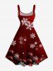 Plus Size Christmas Tree Snowflake Ombre Galaxy Print A Line Tank Dress -  
