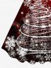 Plus Size Christmas Tree Snowflake Ombre Galaxy Print A Line Tank Dress -  