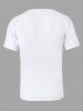 Plus Size Christmas Snowman Colorful Striped Print T-shirt For Men -  