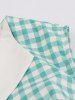 Plaid Print Bowknot Lapel Collar Pocket Vintage Dress -  