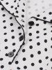 Polka Dots Print Lapel Collar Buttons Vintage Dress -  