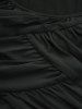 Robe Superposée Fleur Imprimée Panneau en Mousseline de Grande Taille Ourlet à Volants - Noir 3X | US 22-24