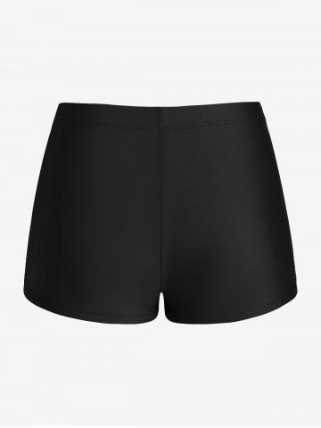 Handkerchief Sunflower Print Cinched Plus Size & Curve Modest Tankini  Swimsuit