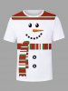 Christmas Snowman Colorful Striped Print Plus Size Matching Outfit For Couples -  