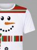 Christmas Snowman Colorful Striped Print Plus Size Matching Outfit For Couples -  
