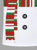 Christmas Snowman Colorful Striped Print Plus Size Matching Outfit For Couples -  