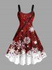 Christmas Snowflake Star Colorblock Plaid Glitter 3D Print Plus Size Matching Outfit For Couples -  