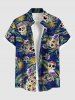 Skulls Floral Coconut Leaves Print Plus Size Matching Hawaii Beach Outfit For Couples -  