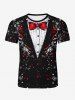 Ugly Funny Christmas Snowflake Bowknot Suit Pattern Print Matching Outfit For Couples -  