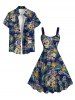 Hawaii Plus Size Skulls Coconut Tree Leaf Flower Print Backless A Line Tank Dress -  