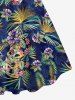 Hawaii Plus Size Skulls Coconut Tree Leaf Flower Print Backless A Line Tank Dress -  