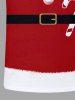 Plus Size Christmas Candy Belt Buttons Fleece Trim 3D Print Santa Claus Costume T-shirt -  