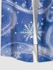 Plus Size Christmas Snowflake Print Buttons Pocket Shirt For Men -  