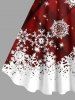 Plus Size Christmas Snowflake Star Colorblock Plaid Glitter 3D Print Tank Dress -  