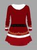 Plus Size Christmas Santa Claus Bowknot Floral Trim Belt 3D Print T-shirt -  