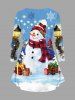 Plus Size Christmas Tree Light Snowman Snowflake Gift Box Glitter 3D Print T-shirt -  
