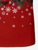 Ensemble T-shirt Imprimé Feuilles et Flocon de Neige Drôle de Noël Grande Taille pour Homme - Rouge XS