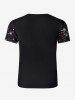 T-shirt de Noël Motif Flocon de Neige et de Nœud Papillon de Grande Taille pour Homme - Noir M
