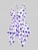 Handkerchief Sunflower Print Cinched Plus Size & Curve Modest Tankini  Swimsuit -  