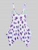 Handkerchief Sunflower Print Cinched Plus Size & Curve Modest Tankini  Swimsuit -  