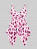 Handkerchief Sunflower Print Cinched Plus Size & Curve Modest Tankini  Swimsuit -  