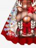 Robe Ligne A Sapin de Noël Boule Lumière de Grande Taille - Rouge M