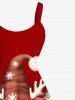 Plus Size Christmas Tree Ball Light Snowflake Elk Print A Line Tank Dress -  