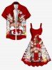 Plus Size Christmas Tree Ball Light Snowflake Elk Print A Line Tank Dress -  