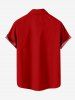 Chemise Imprimé Élément de Noël à Lumière Grande Taille avec Poche - Rouge M