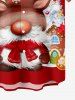 Chemise Imprimé Élément de Noël à Lumière Grande Taille avec Poche - Rouge M