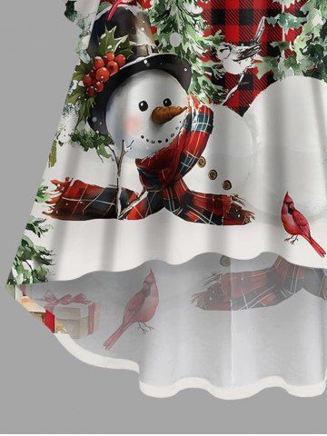 Christmas Tree Snowflake Snowman Plaid House Print Plus Size Matching Outfit For Couples
