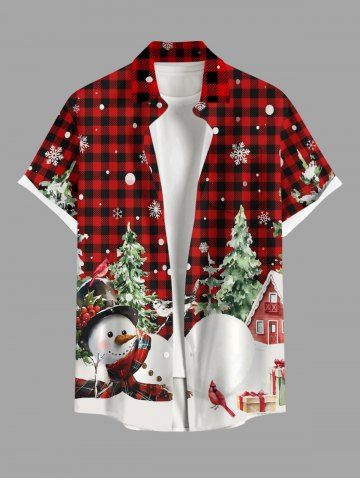 Christmas Tree Snowflake Snowman Plaid House Print Plus Size Matching Outfit For Couples