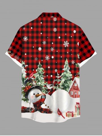 Christmas Tree Snowflake Snowman Plaid House Print Plus Size Matching Outfit For Couples