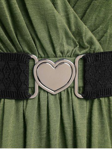 Plus Size Chain Panel Belted Butterfly Sleeve Surplice Top