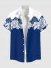 Hibiscus Flower Palm Leaf Two Tone Colorblock Print Plus Size Matching Hawaii Beach Outfit For Couples -  