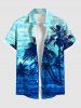 Coconut Tree Sea Waves Ombre Print Plus Size Matching Hawaii Beach Outfit For Couples -  