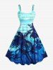 Coconut Tree Sea Waves Ombre Print Plus Size Matching Hawaii Beach Outfit For Couples -  