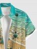 Hawaii Plus Size Sea Creatures Beach Starfish Turtle Shell Print Buttons Pocket Shirt For Men -  