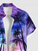 Plus Size Full Moon Sea Coconut Tree Ombre Print Hawaii Shirt For Men -  