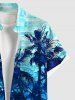 Plus Size Coconut Tree Sea Waves Ombre Print Hawaii Shirt For Men -  