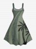 Plus Size Coconut Tree Tropical Leaf Print Hawaii Tank Dress -  