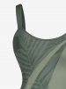Coconut Tree Tropical Leaf Print Hawaii Tank Dress -  