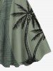 Coconut Tree Tropical Leaf Print Hawaii Tank Dress -  