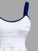 Robe T-shirt Découpée Imprimé Nuage Tropicale et Arbre Grande Taille - Blanc XXS